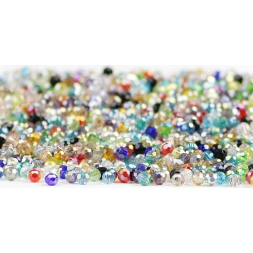 HGKLBB 200pcs Faceted Austrian crystal beads Ball 3mm Round Spacer Loose Glass beads for jewelry making bracelet Needlework DIY