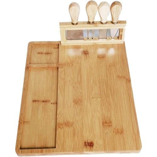 Bamboo Cheese Board Cheese Knife Cheese Slicer Fork Boards Cooking Cutting Bamboo Scoop Board Cheeses Wood Tools Cut Kitche C9C9