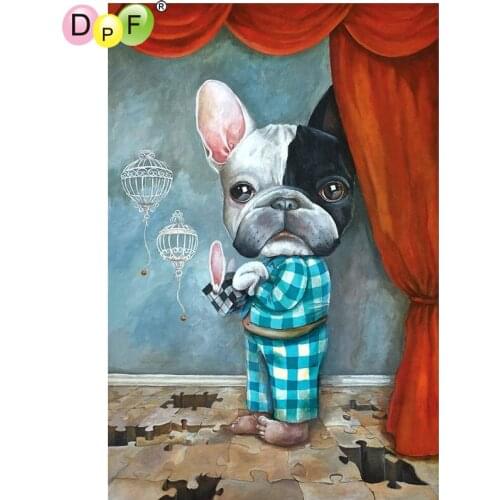 DPF A dog in pajamas 5D diamond embroidery crafts diamond mosaic square wall painting diamond painting cross stitch home decor