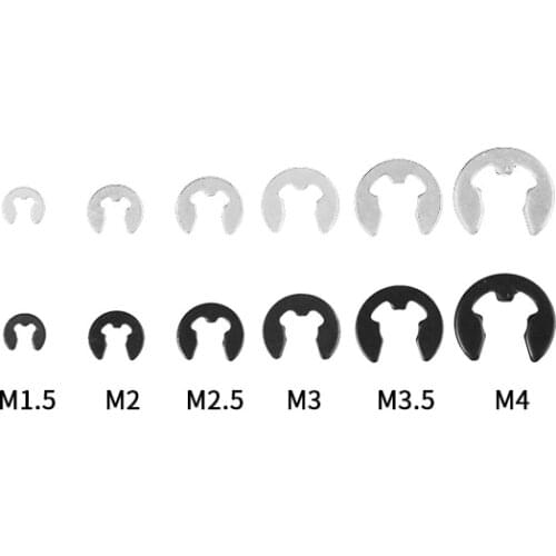 E-Clip 20PCS M1.5 M2 M2.5 M3 M3.5 M4 For RC HSP Model Car Spare Parts E Clips Circlip Retaining Ring Washer for Shaft Fastener