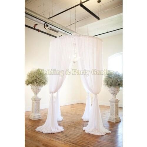 Hot 3M Tall By 2M Diameter Rould wedding pipe stand White Wedding pavilion for wedding arch, chuppah, backdrop curtain stand