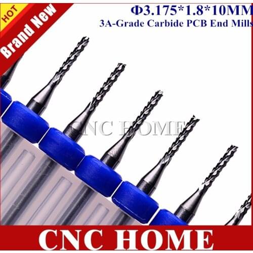 10pcs 1.8mm Carbide PCB Milling Cutter Corn Teeth End Mill Micro CNC Router Bits for phone circuit board epoxy cutting