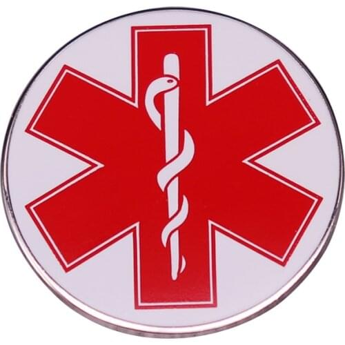 Red Star Of Life EMS EMT Badge Pin Paramedic Ambulance Service Accessories