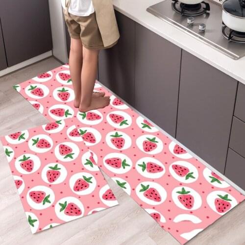Kitchen Mat Entrance Doormat for Living Room Non-Slip Bathroom Bedside Floor Mat Home Decor Long Print Washable Carpet