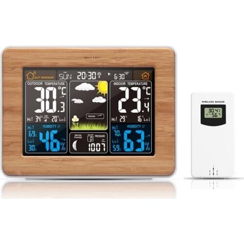 Forecast Weather Station Digital Alarm Clock RF Wireless Indoor Temperature Humidity Meter Barometer Dropship