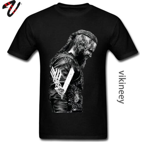 Printed On Ragnar Lothbrok Vikings Man Top T-shirts Odin Samurai Knight Hero Cool Tshirts Hot Sale Popular Loose Tees Oversized
