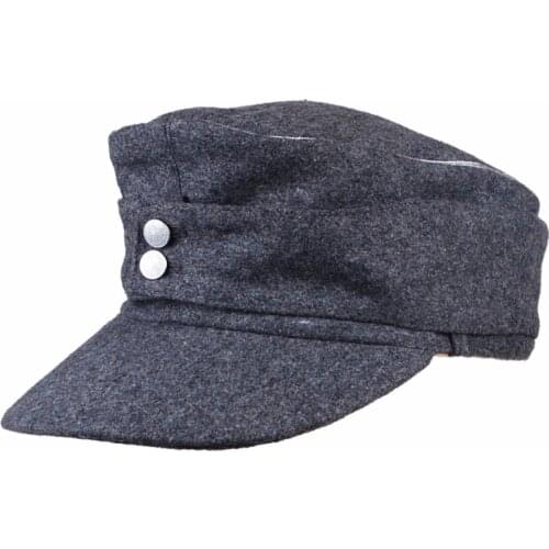 WWII GERMAN WH EM OFFICER M43 PANZER WOOL FIELD CAP GREY IN SIZES