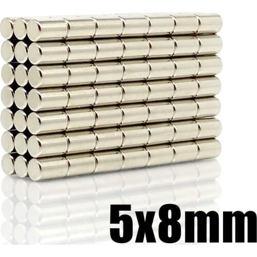 10~200pcs 5x8 mm Neodymium Magnets Disc 5mm x 8mm Search Minor Diameter strong Magnet 5x8mm Bulk Small Round Magnets 5*8 mm