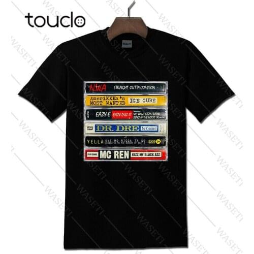 NWA Ice Cube Eazy E Dr Dre Mc Ren Cassette Tape Black T-shirt S - 3XL