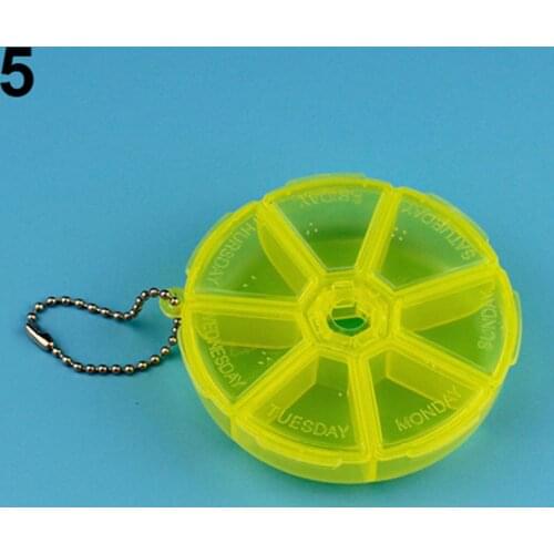 1 PC Pill Case Home Round Shape 7 Grids Plastic Medicine Pill Box Storage Holder Dispenser Organizer Drug Capsule Storage Box