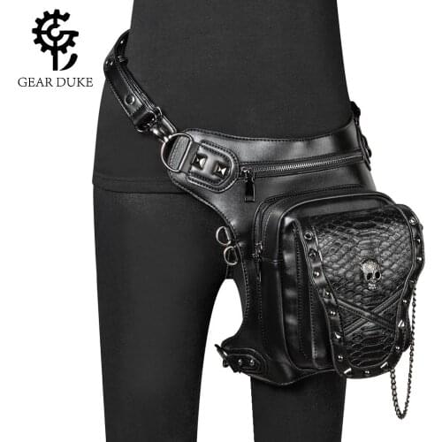 Gothic Men Waist Bag Women Vingtage Leg Fanny Pack Motorcycle Rider Thigh Hip Belt Holster Bags Steampunk Shoulder Crossbody Bag