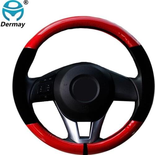 Premium Carbon Fiber Pattern Car Steering Wheel Cover Black for Mazda CX-3 CX-4 CX-5 CX-7 CX-9 Mazda 2 3 6 Axela MPV