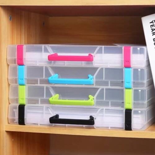 A4 Transparent Storage Box Portable Plastic Large Capacity Document Stationery Jewelry Storage Case School Home Office Supplies