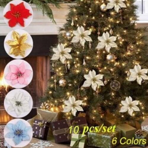 Christmas flower Christmas tree wreath decoration 13CM onion powder gilt flower simulation flowers home decoration