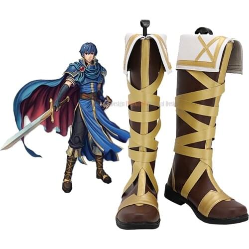 Marth Boots Cosplay Fire Emblem Marth Cosplay Shoes Leather Boots Custom Made for Unisex