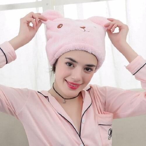 New Cute Animal Dry Hair Cap Super-strong Hair Quick-drying Headscarf Lady Adults Thickened Water-absorbing Bath Cap head towels