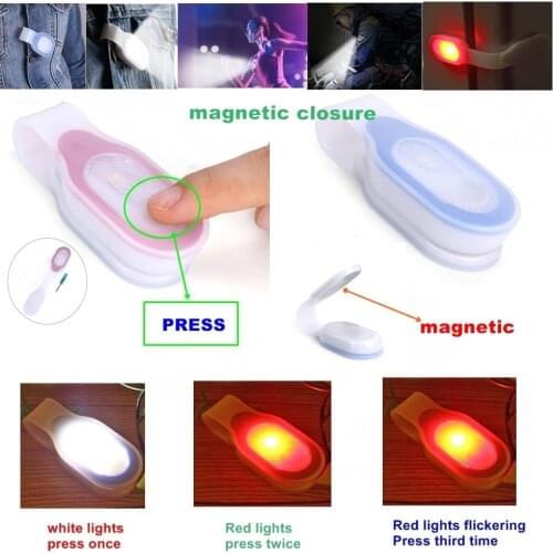 Alonefire LED Flashlight Emergency Light Clip onto Clothes or Magnetic Surfaces for Hiking, Dog Walking or Running PL200