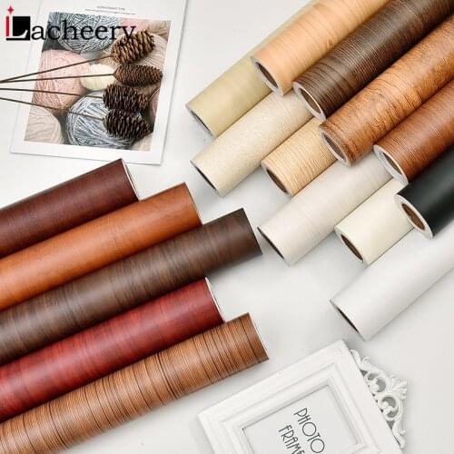 Wooden Grain Waterproof Wallpaper Oil-proof Removable Self-adhesive Stickers for Kids Room Peel and Stick Wall Papers Home Decor