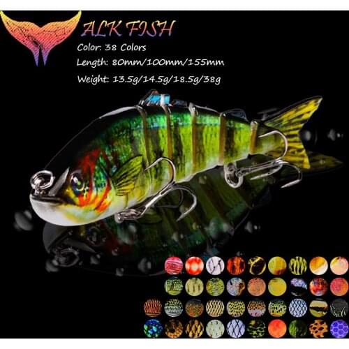 WALK FISH 1PCS 80mm/100mm/155mm Wobblers Fishing Baits Multi Jointed Bait Sinking Minnow Section Bait Swimbait Pike Bass Carp