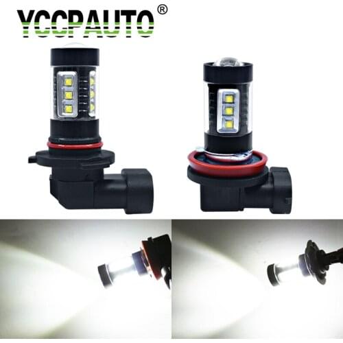 YCCPAUTO 1Pcs 9005/HB3 9006/HB4 H8 H11 LED Fog Light White 80W XBD LED Bulb For Car Driving Fog Light DRL 1200Lm 12V