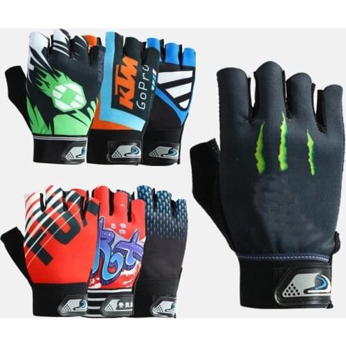 1@# Camping Hiking Accessories Hiking Half Finger Glove Antiskid Short Finger Glove Summer Men Women Thin Breathable Sport Glove