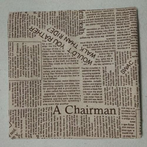 110cm Width Brown Letter English Newspaper Printed Linen Cotton Fabric Vintage Linen Fabric DIY Sewing Textiles Curtain Cloth