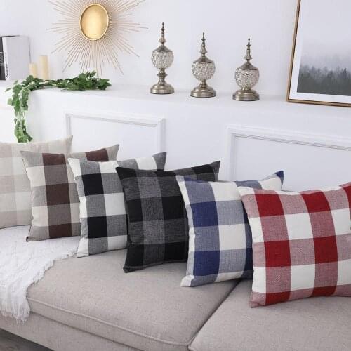 2pcs Lattice Pillowcase Simple American Decorative Cushion Cover Home Decoration Products Sofa Car Chair Pillow Case