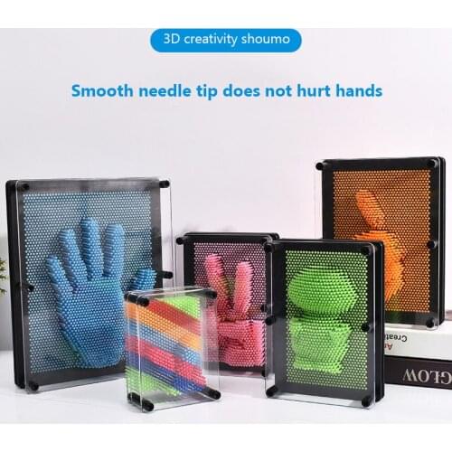 3D Clone Shape Pin Art Shoumo Colorful Needle Child Get Face Palm Model three-dimensional Clone Pinart Plastic Home furnishings