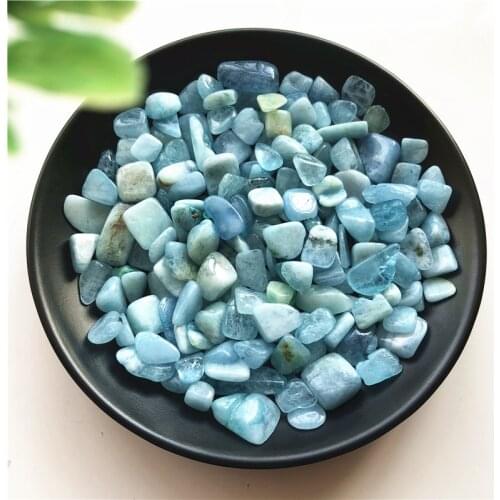 50g 8-12mm Natural Aquamarine Quartz Gravel Crystal Stone Rock Chips Specimen Lucky Natural Stones and Minerals