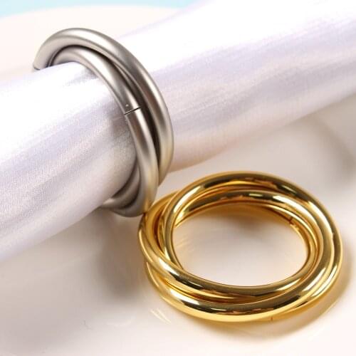 6pcs Stainless steel creative chain metal napkin buckle napkin ring hotel tableware tablecloth mouth cloth ring jewelry