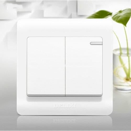 86 Type 2 gang multi control Halfway switch 2 gang 3 way light switch use with 2 way switch control 1 or 2 lights Public place