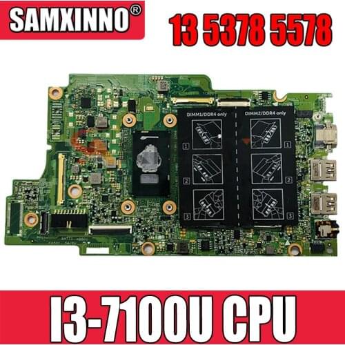 Akemy For Dell Inspiron 13 5378 5578 Laptop Motherboard DDR4 CN-0W25G6 0W25G6 W25G6 With SR2ZW I3-7100U