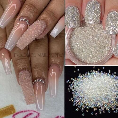 Pixie Nails AB Crystal Glass Micro Tiny Caviar Beads 3D Nail Art Rhinestone Decorations Manicure Accessories