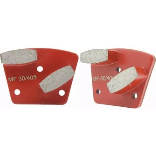 KT07 Trapezoid Diamond Grinding Shoes Concrete Grinding Pads with Double Drum Segments in 3 holes M6 Thread 9 Pieces One Set