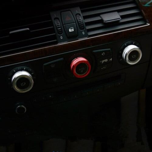 Car Styling Console Air Conditioning Volume Knob Ring Decoration Covers 4pcs For BMW 5 Series E60 2004-10 Interior Accessories