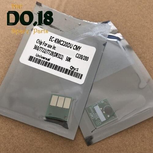 4PCS DR311 DR 311 DR-311 Drum Chip For Konica Minolta Bizhub C360 C280 C220 C220 C 220 280 360 imaging unit Reset