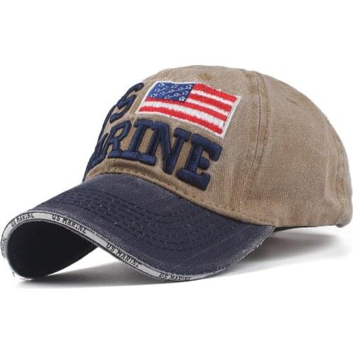 100% Washed Cotton Baseball Caps Men Marine Hat Cap Embroidery Fashion Dad Hat for Women Snapback Hats
