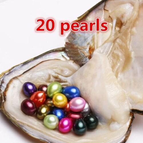 10/20pcs Natural Oval Bead 6-8 mm Oysters Pearl Oyster Pearl Mussel Individually Wrap Random Color Birthday Christmas Gift