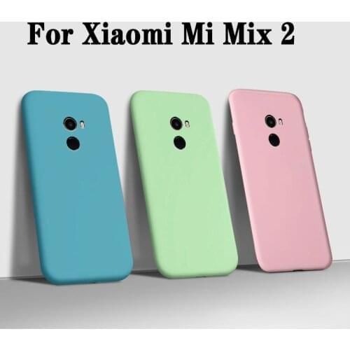 Fundas Case For Xiaomi Mi mix 2 luxury Matte tpu Liquid soft Silicone Phone Case For xiaomi mi mix 2 mix2 back Cover armor Coque