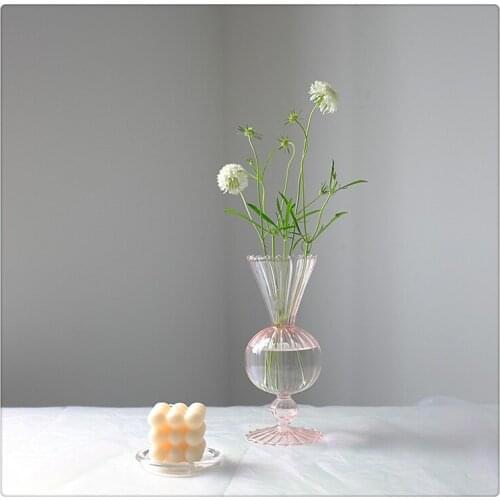 Table Vases Ornament Glass Vase Flower Living Room Home Decor Small Colorful Decorative Vase