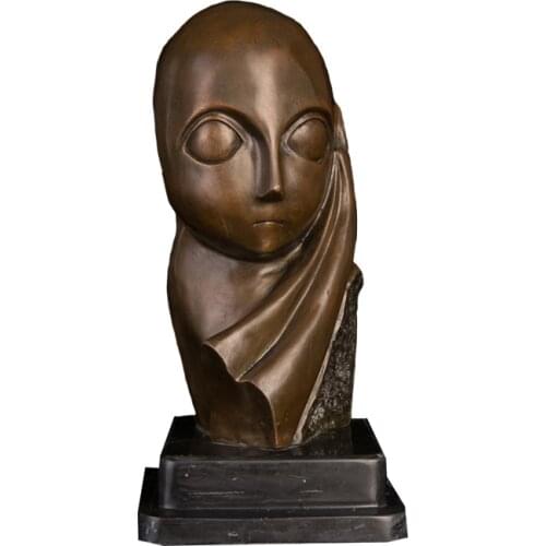 DS-384 Famous Mlle·Pogany Statue by Constantin Brancusi Replica Sculpture Bronze Abstract Figurine Valued Art Collectibles