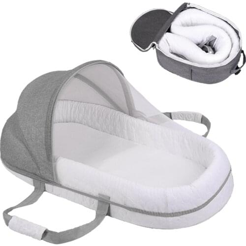 Breathable Mosquito Net Portable Baby Bed Bumper Diaper Bag Backpack Sleeping Baby Nest for Newborns Portable Cribs for Baby Bed