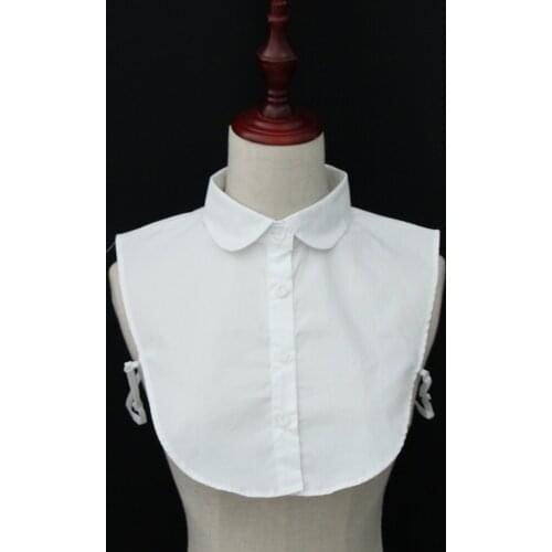 Elegant Women Lady Plain Fake Collar Detachable Solid Lapel Half Shirt Bib Choker Necklace