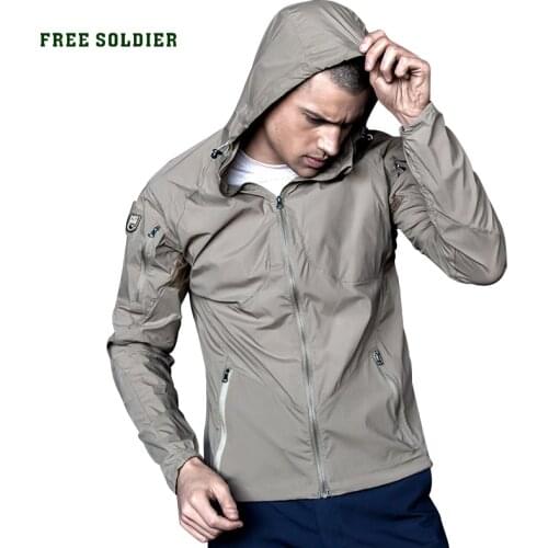 FREE SOLDIER outdoor elastic mens breathable sun block clothes, summer UV-proof coat tactical skin coat