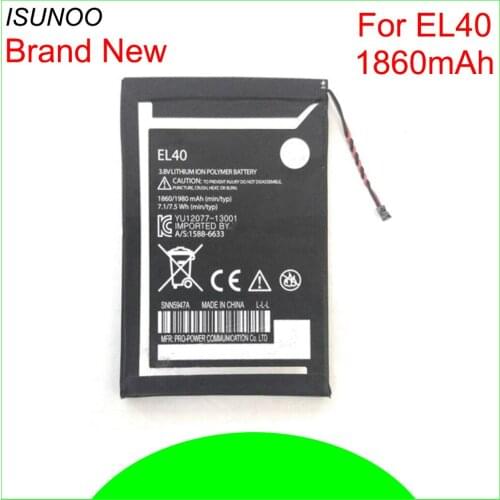 ISUNOO 10pcs/lot 1860mAh EL40 Battery For Motorola Moto E XT1019 XT830C Xt1021 Battery