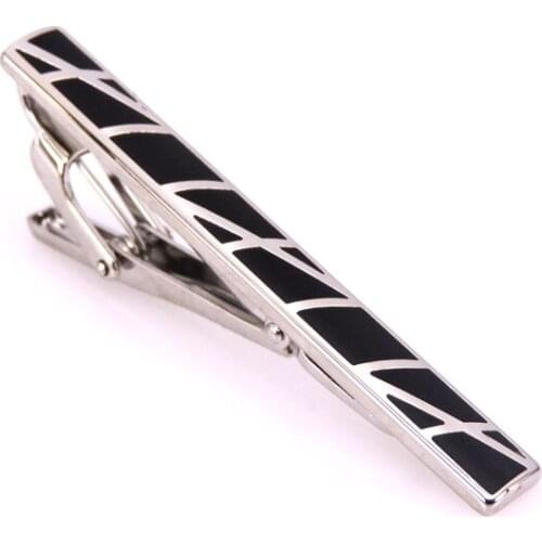 Classic black tie clip luxury mens shirt tie clip new fashion brand enamel tie clip French wedding business tie clip