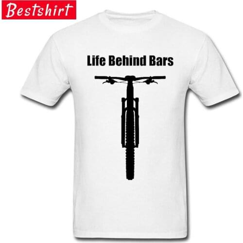 Life Behind Bars Mountain Bike Fashion T Shirt White Cycle Rider Biker Brand Clothing Shirt MTB Hiking Motor Men Tops & Tees