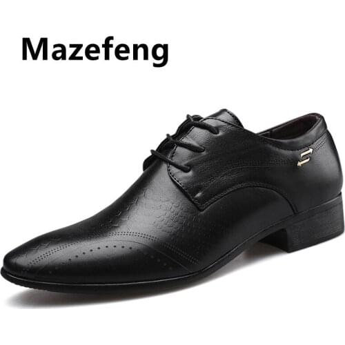 Mazefeng 2019 New Formal Shoes Men Pointed Toe Men Dress Shoes Leather Men Oxford Formal Shoes For Men Fashion Dress Footwear