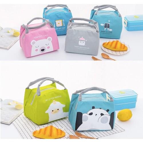 Cartoon Cute Lunch Bag For Women Girl Kids Children Thermal Insulated Lunch Box Tote Food Picnic Bag Milk Bottle Pouch