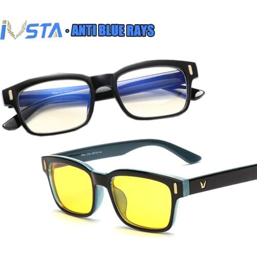 IVSTA Blue Light Glasses Computer Spectacle Frame Gaming Glasses Men Anti Blue Rays Blocking Prescription Myopia Nerd Optical